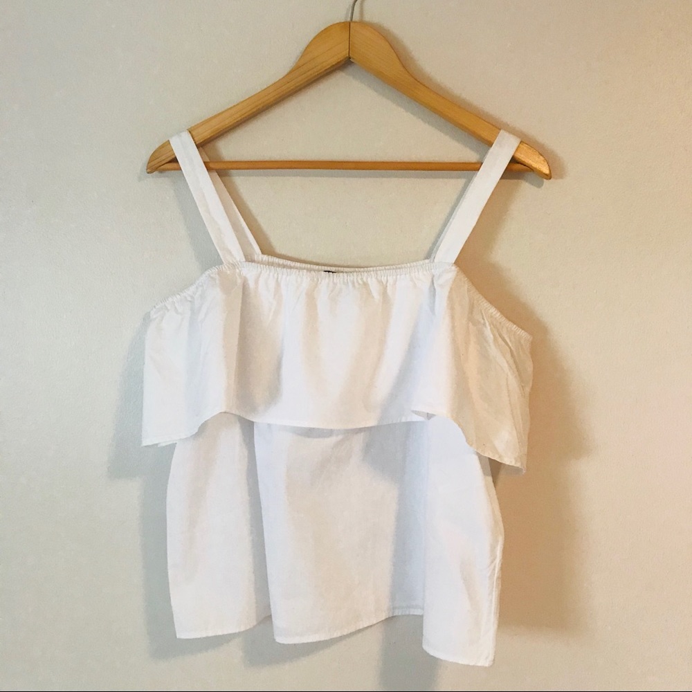 Off shoulder white top